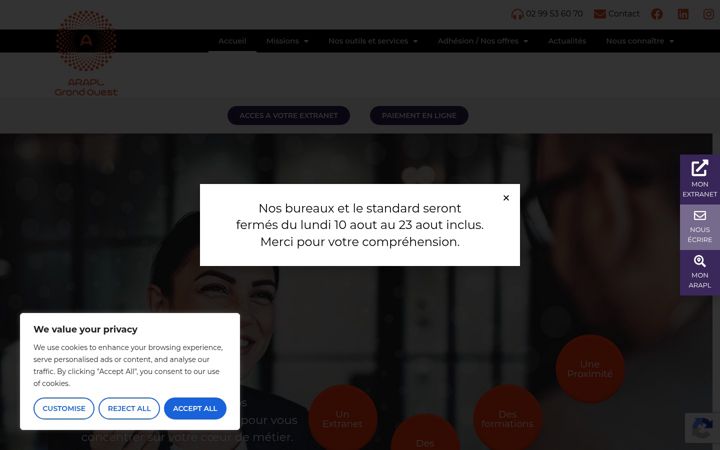 Screenshot ta' araplgrandouest.org