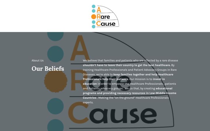 Screenshot του ararecause.org