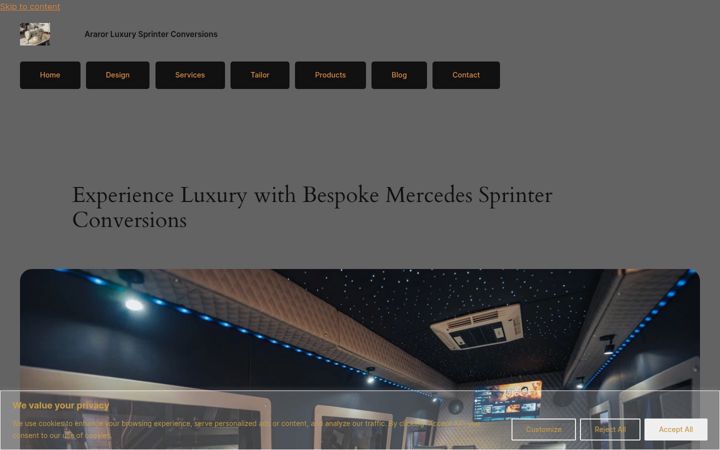 Screenshot of ararorluxurysprinterconversions.co.uk