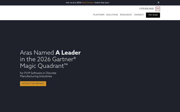 Screenshot of aras.com