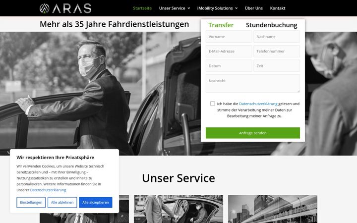 Screenshot of arasgmbh.de