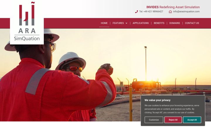 Screenshot of arasimquation.com