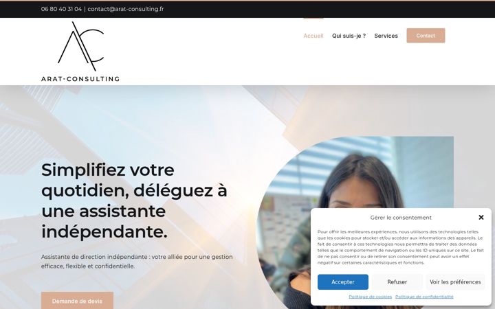 Snímek obrazovky arat-consulting.fr