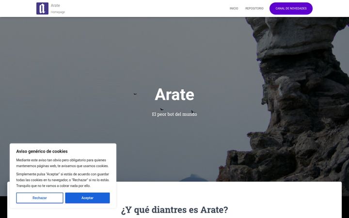 Screenshot of arate.duckdns.org