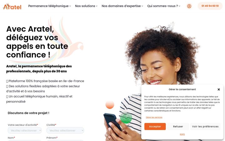 Screenshot of aratel.fr