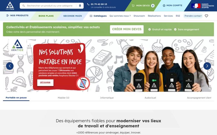 Skjermbilde av aratice.fr