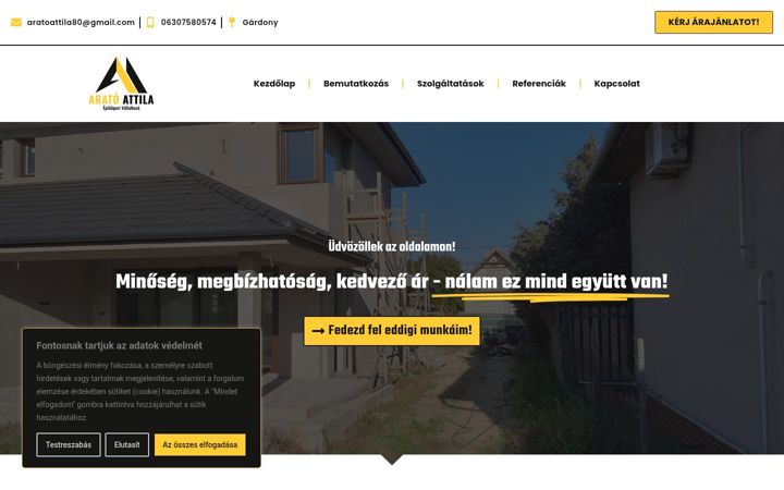 Screenshot of aratoattila.hu