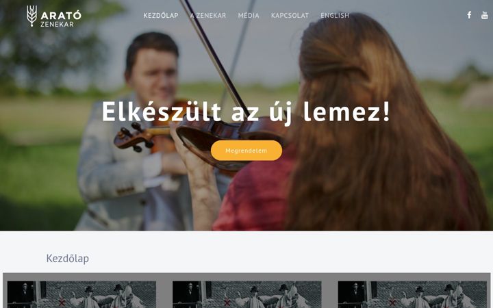 Screenshot of aratozenekar.hu