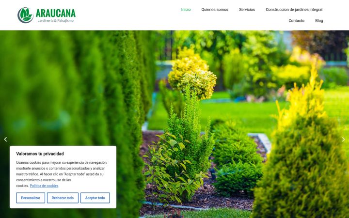 Screenshot of araucanajardineria.com