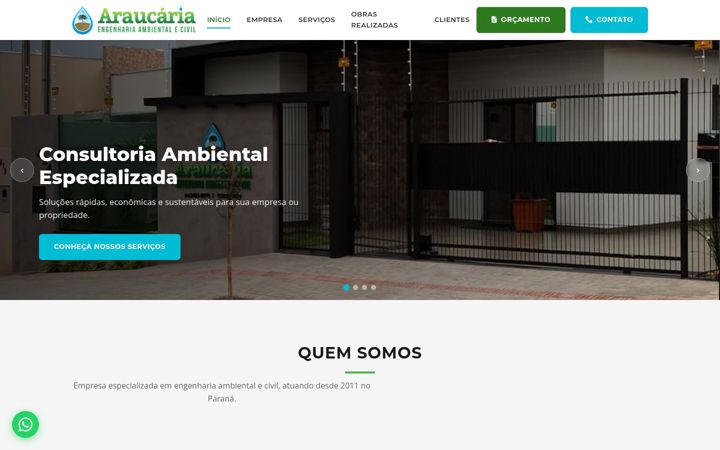 Screenshot of araucariaengenharia.com.br