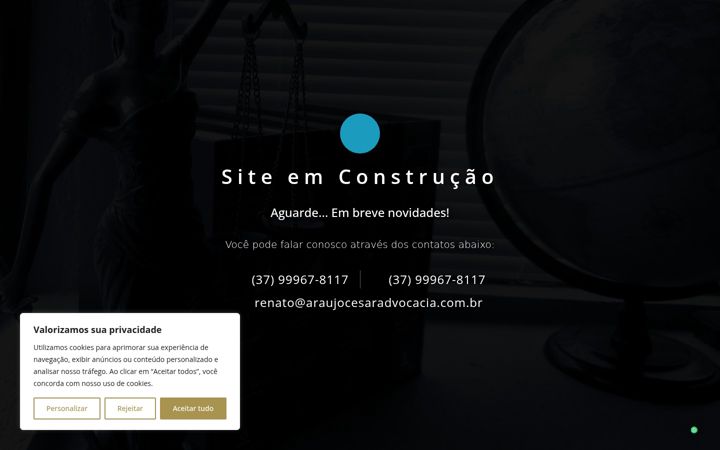Screenshot of araujocesaradvocacia.com.br