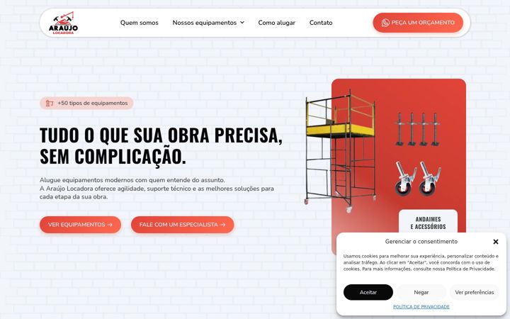 Screenshot of araujolocadora.com.br