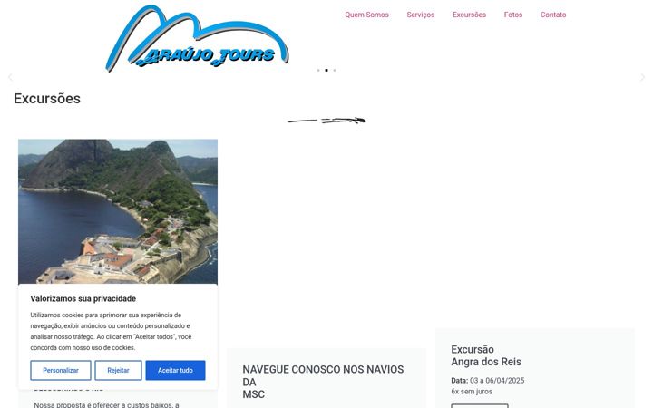 Screenshot ta' araujotours.com.br
