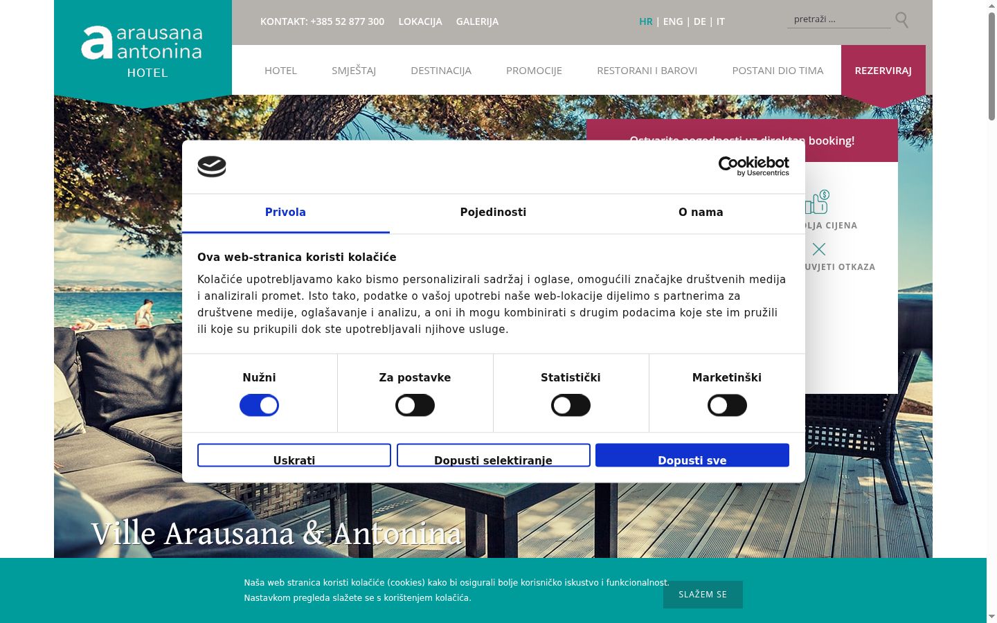 Screenshot tal-banner tal-kunsens muri qabel kwalunkwe interazzjoni