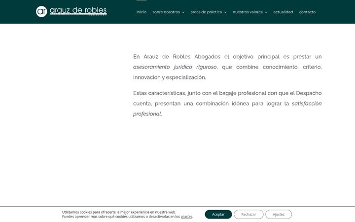 Screenshot ta' arauzderoblesabogados.com