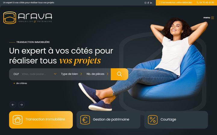 Screenshot ta' aravaimmobilier.com