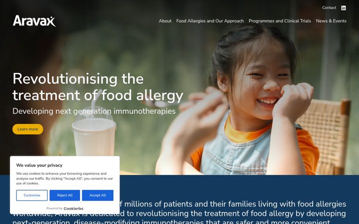 Screenshot of aravax.com.au
