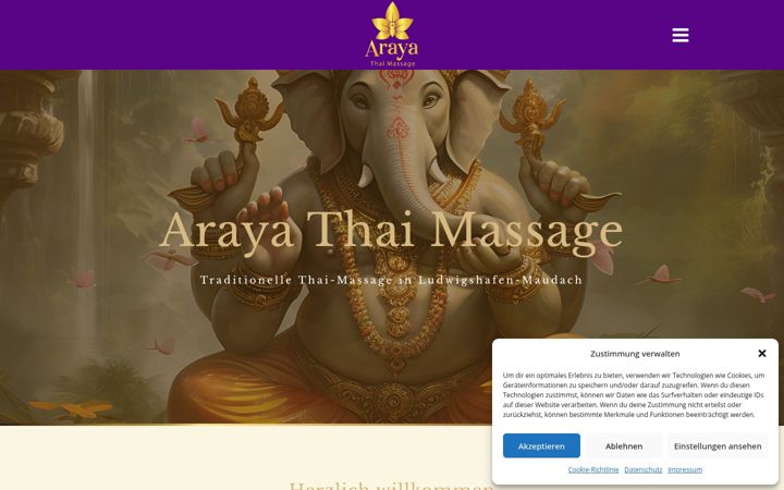 Screenshot of araya-thai-massage.de