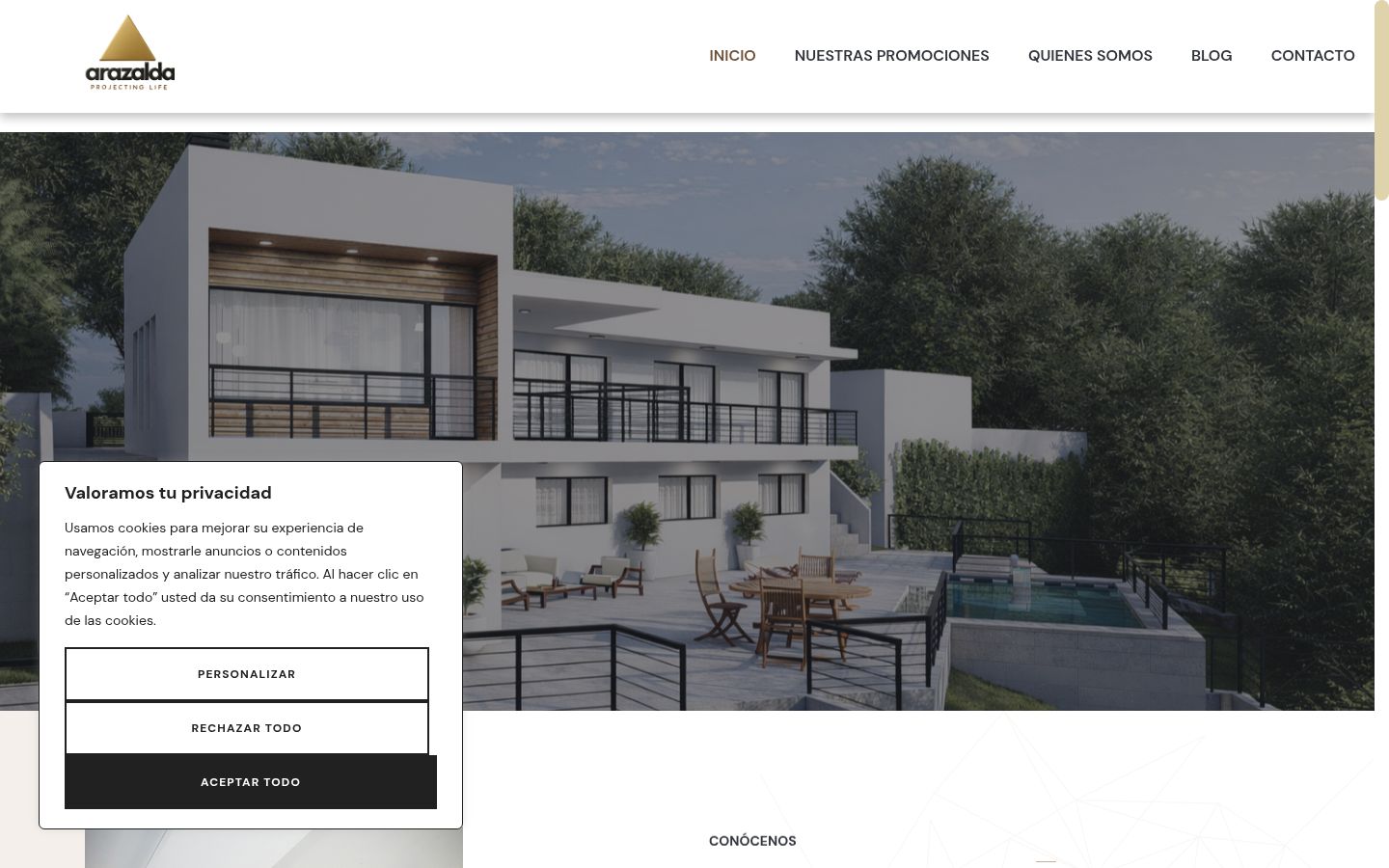 Screenshot of the consent banner shown before any interaction