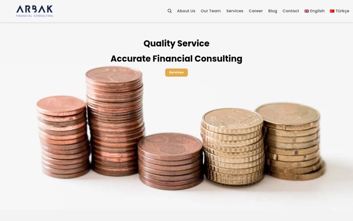 Screenshot of arbakconsulting.com