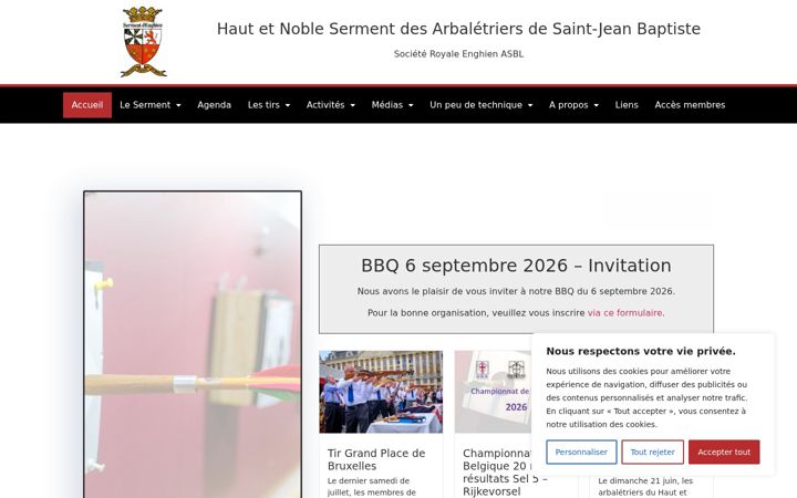 Ekrānuzņēmums no arbaletriers-enghien.be