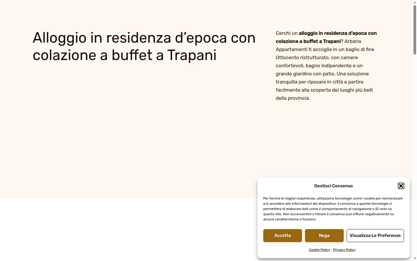 Screenshot of the consent banner shown before any interaction