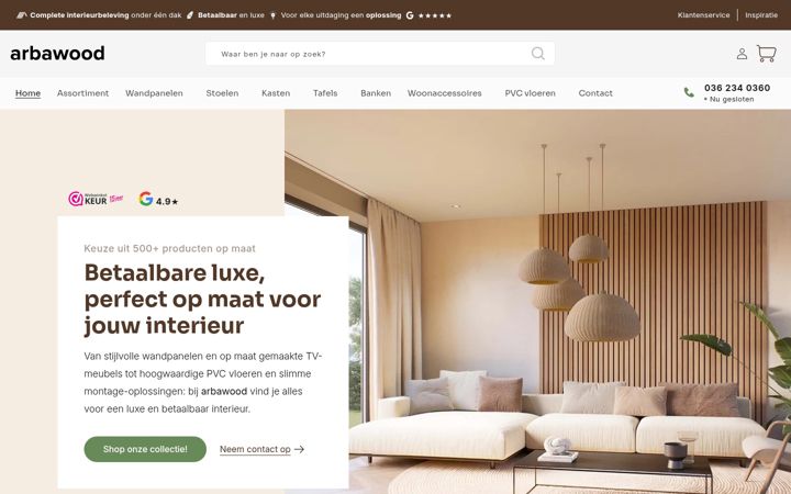 Screenshot of arbawood.nl
