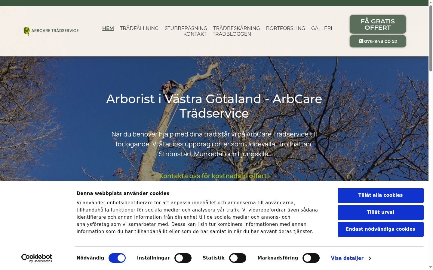 Screenshot of the consent banner shown before any interaction