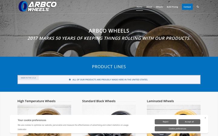 Screenshot of arbcowheels.com