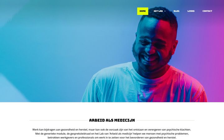 Skærmbillede af arbeidalsmedicijn.nl