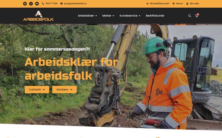 Skærmbillede af arbeidsfolk.no