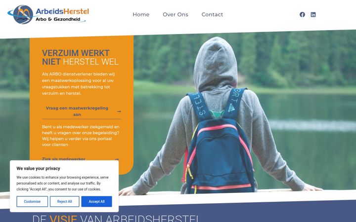 Screenshot of arbeidsherstel.nl