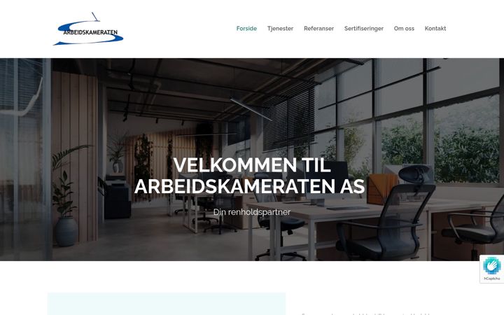 Screenshot of arbeidskameraten.no