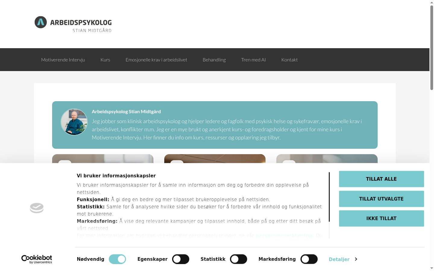 Screenshot van de toestemmingsbanner zoals getoond vóór enige interactie