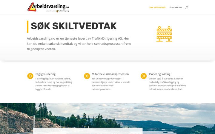 Screenshot of arbeidsvarsling.no