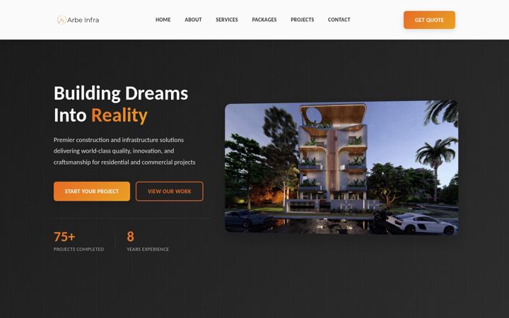 Screenshot of arbeinfra.com