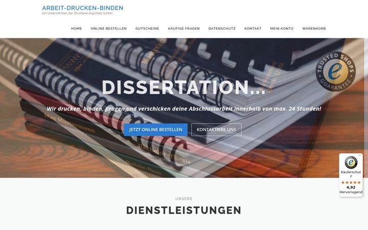 Skärmbild av arbeit-drucken-binden.de