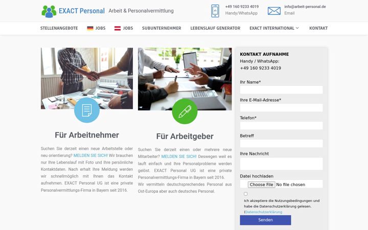 Screenshot ta' arbeit-personal.de