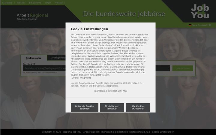 Screenshot of arbeit-regional.de