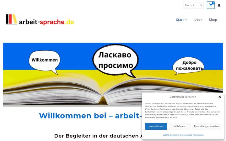 Skärmbild av arbeit-sprache.de