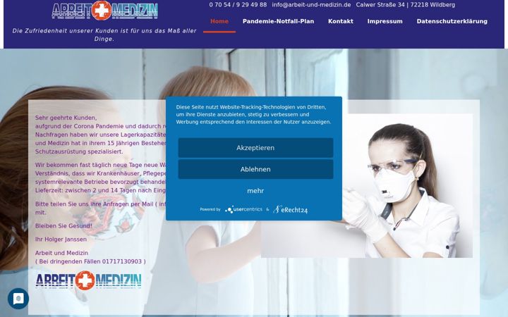 Screenshot of arbeit-und-medizin.de