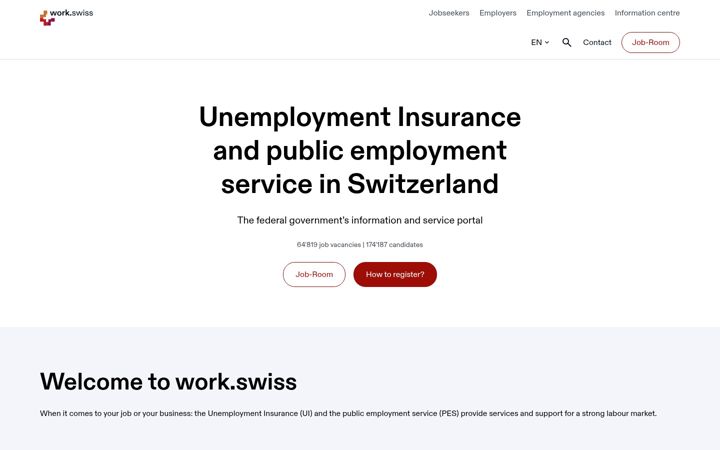 Screenshot of arbeit.swiss