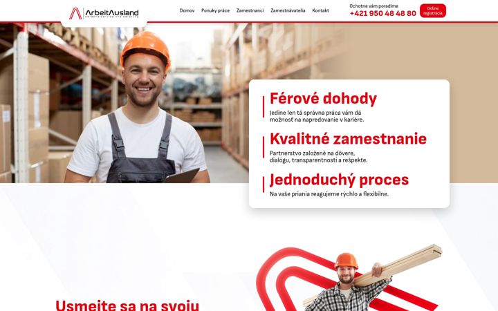 Skärmbild av arbeitausland.eu