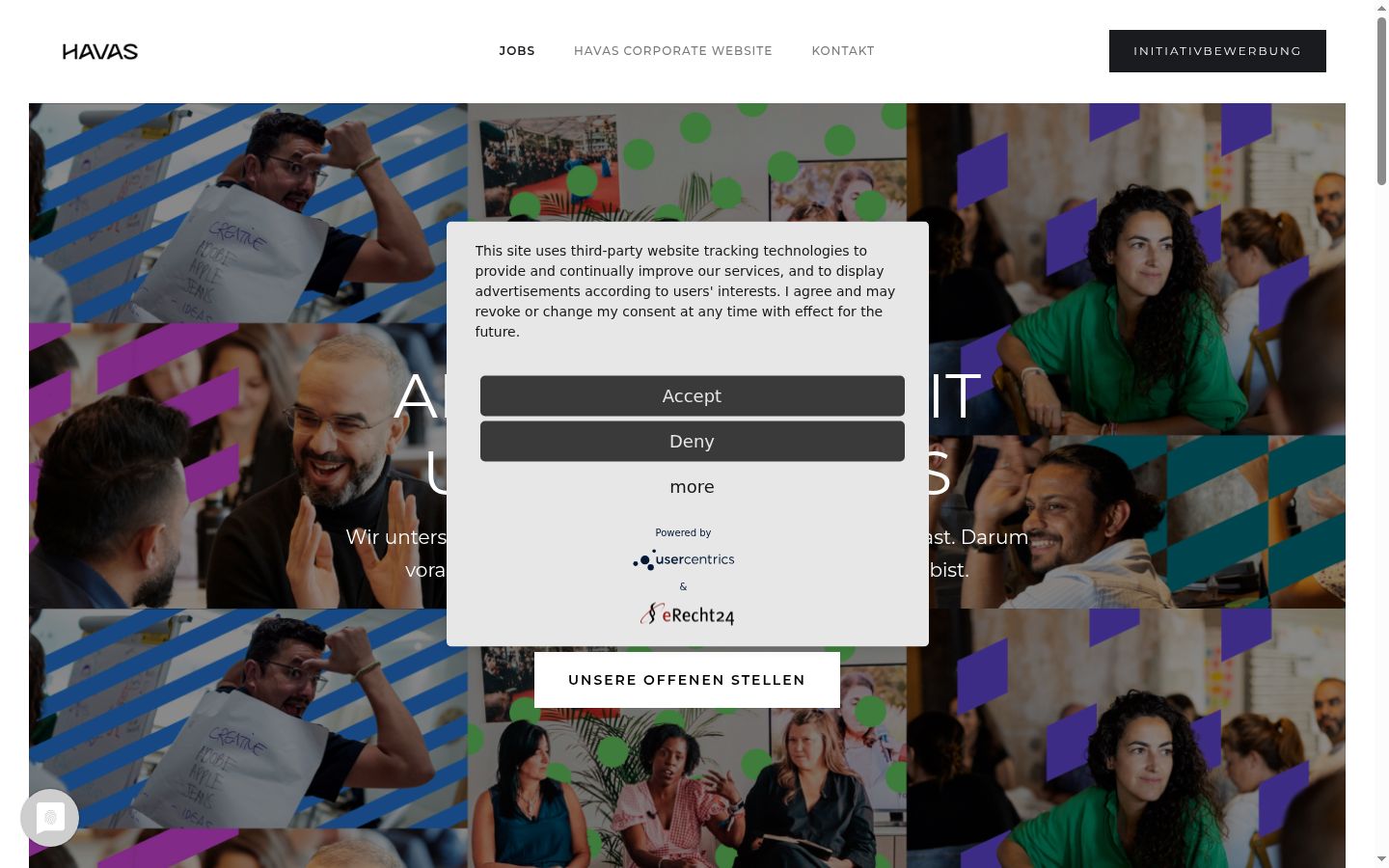 Screenshot del banner di consenso mostrato prima di qualsiasi interazione
