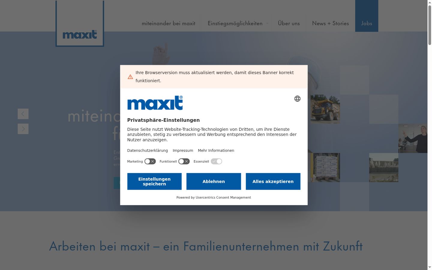 Sutikimo reklamjuostės, rodytos prieš bet kokią sąveiką, ekrano kopija