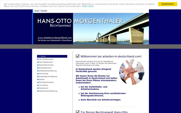 Screenshot of arbeiten-in-deutschland.com