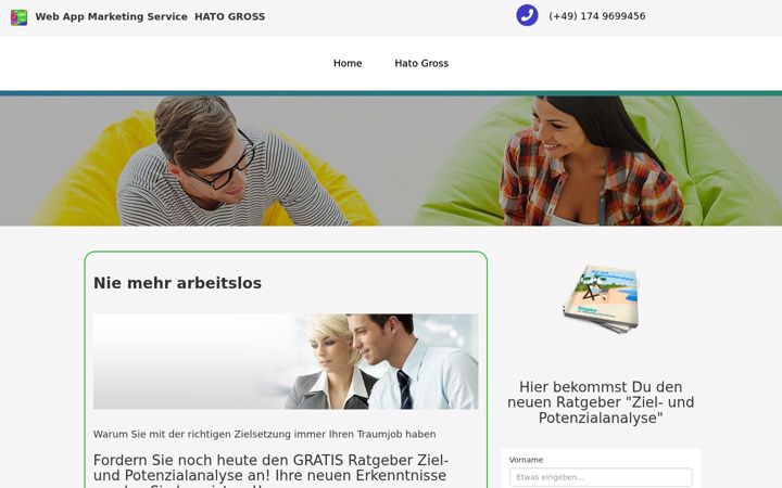 Screenshot of arbeiten1a.de