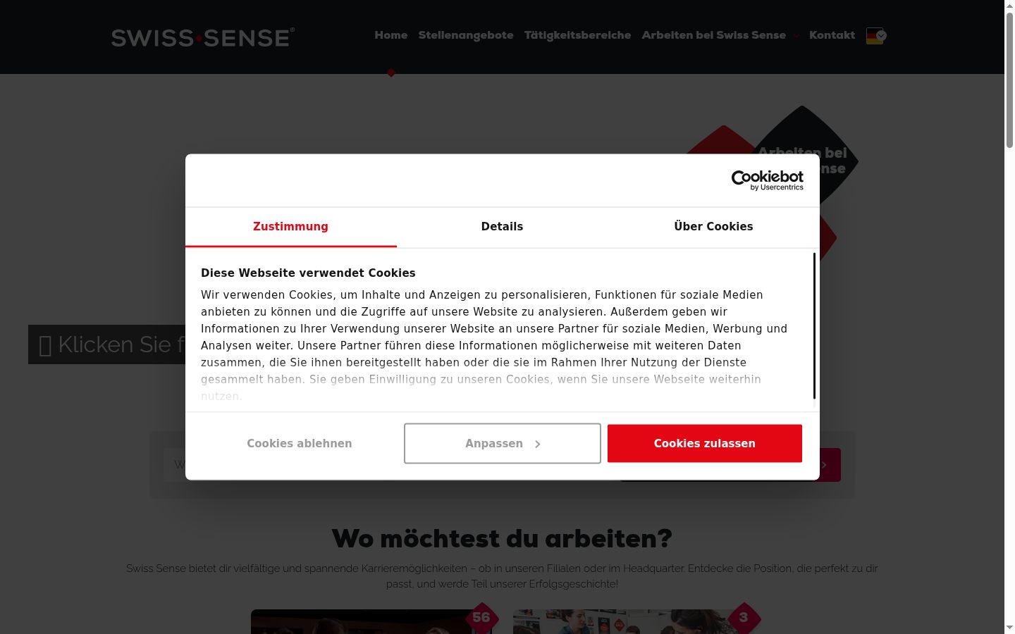 Screenshot tal-banner tal-kunsens muri qabel kwalunkwe interazzjoni