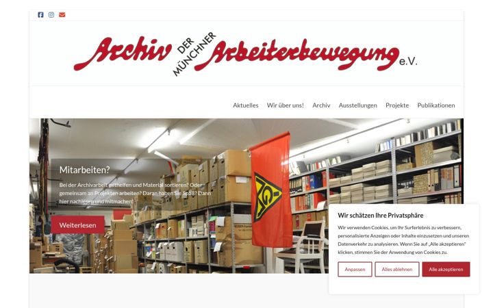 Screenshot ta' arbeiterarchiv.de