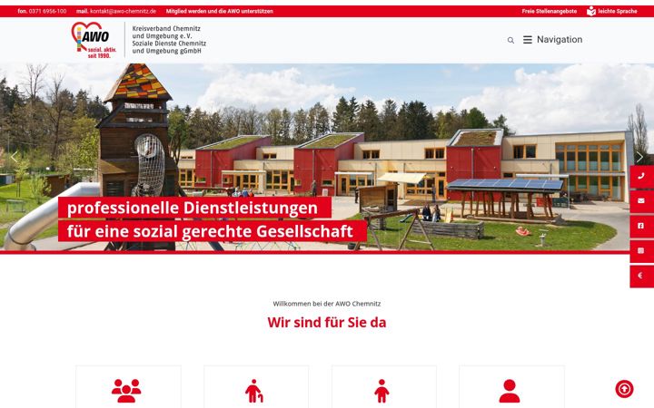 Screenshot of arbeiterwohlfahrt-chemnitz.de